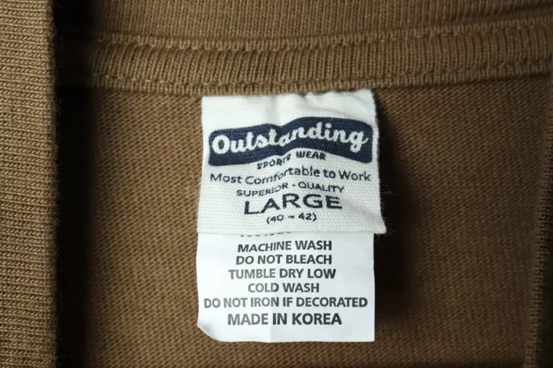 (L) 브랜드빈티지 긴팔티셔츠 아웃스탠딩 반폴라 카키-157FA 상품이미지5