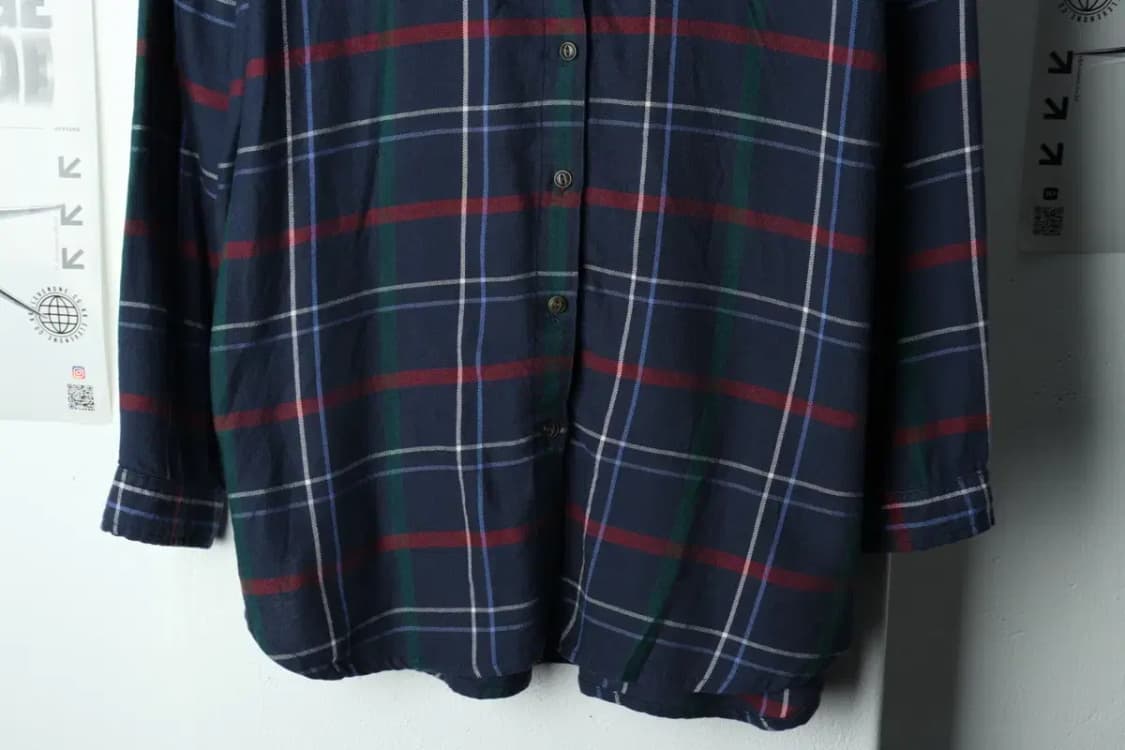 W(M-L) 브랜드빈티지 셔츠 남방 엘엘빈 체크 롱-157FD 상품이미지4