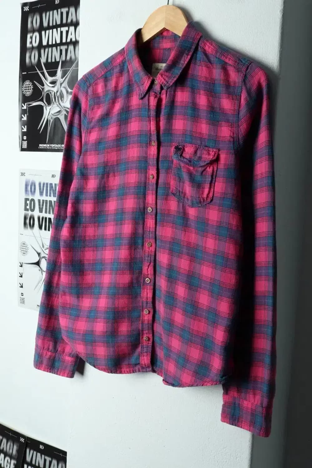 W(L) 아베크롬비 셔츠 남방 체크 플란넬 핑크-15800 상품이미지1