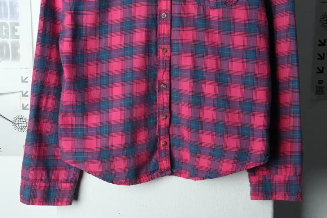 W(L) 아베크롬비 셔츠 남방 체크 플란넬 핑크-15800 상품이미지4