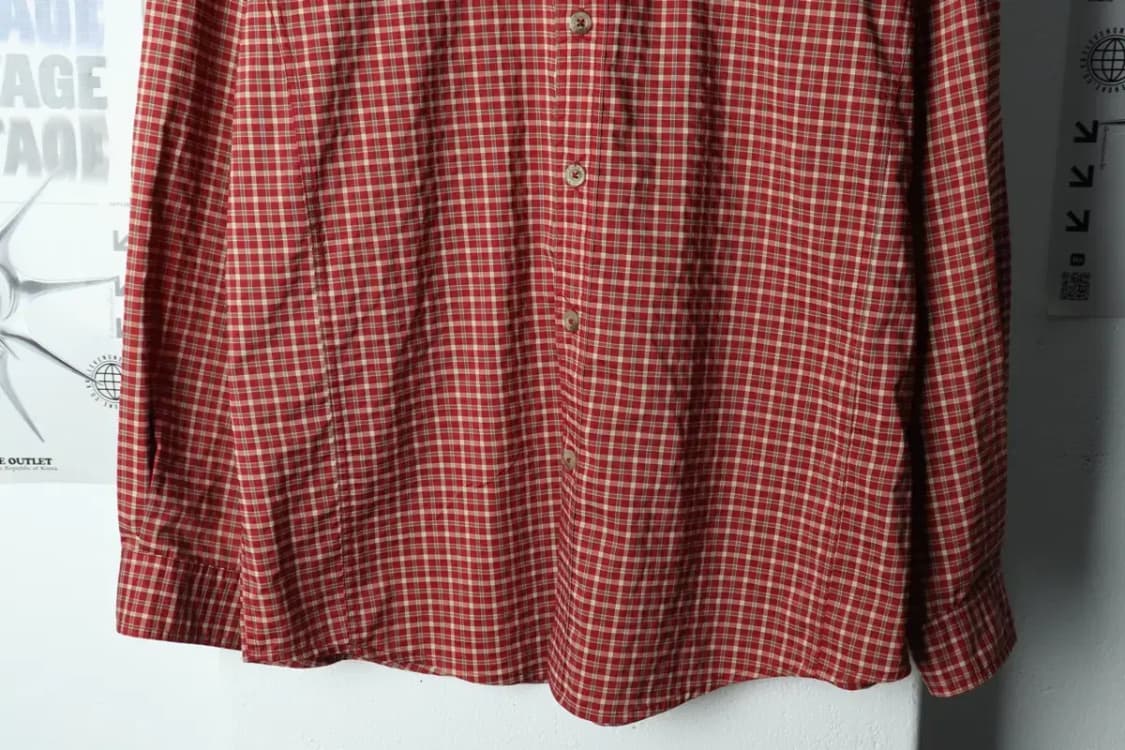 (M) 컬럼비아 셔츠 남방 체크 나일론 레드-15801 상품이미지4