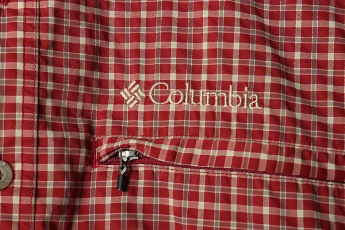 (M) 컬럼비아 셔츠 남방 체크 나일론 레드-15801 상품이미지5