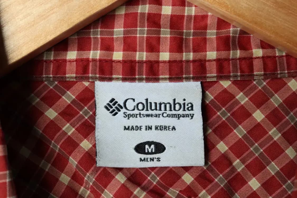 (M) 컬럼비아 셔츠 남방 체크 나일론 레드-15801 상품이미지6