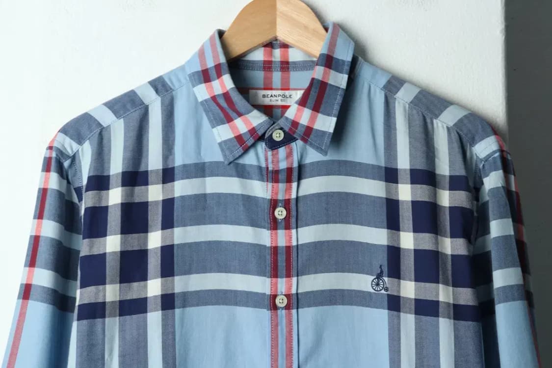 (L) 빈폴 셔츠 남방 체크 블루-15802 상품이미지3