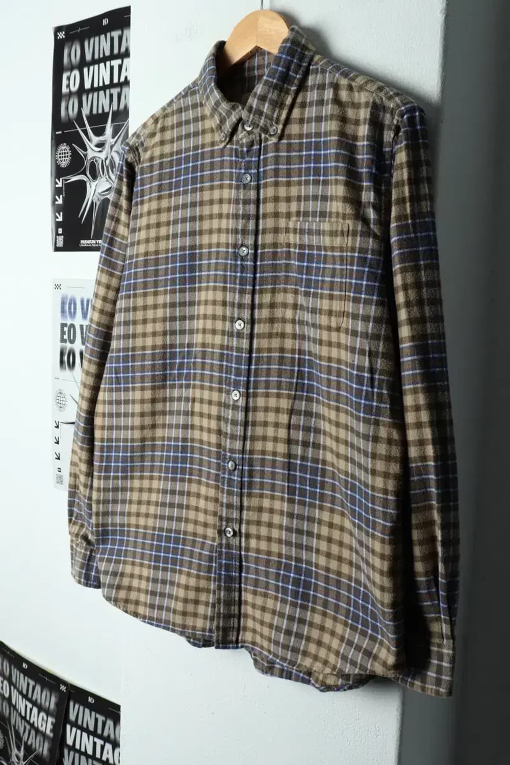 (L) 빈폴 셔츠 남방 체크 플란넬 베이지-15806 상품이미지1
