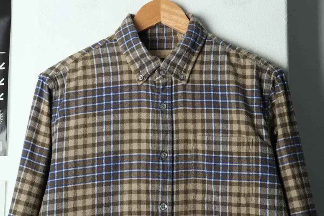 (L) 빈폴 셔츠 남방 체크 플란넬 베이지-15806 상품이미지3