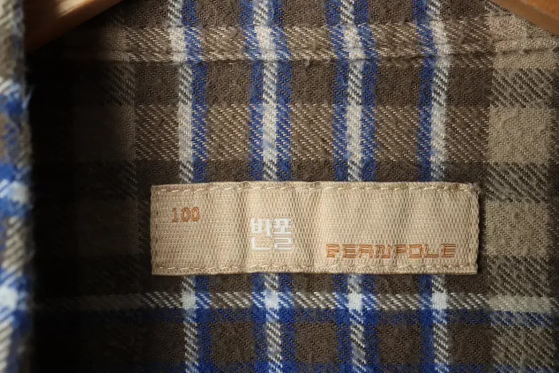 (L) 빈폴 셔츠 남방 체크 플란넬 베이지-15806 상품이미지5
