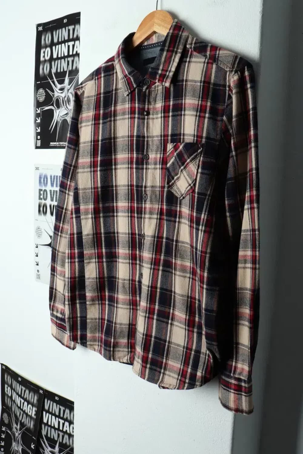 (L) 시리즈 셔츠 남방 체크 플란넬 브라운-1580B 상품이미지1