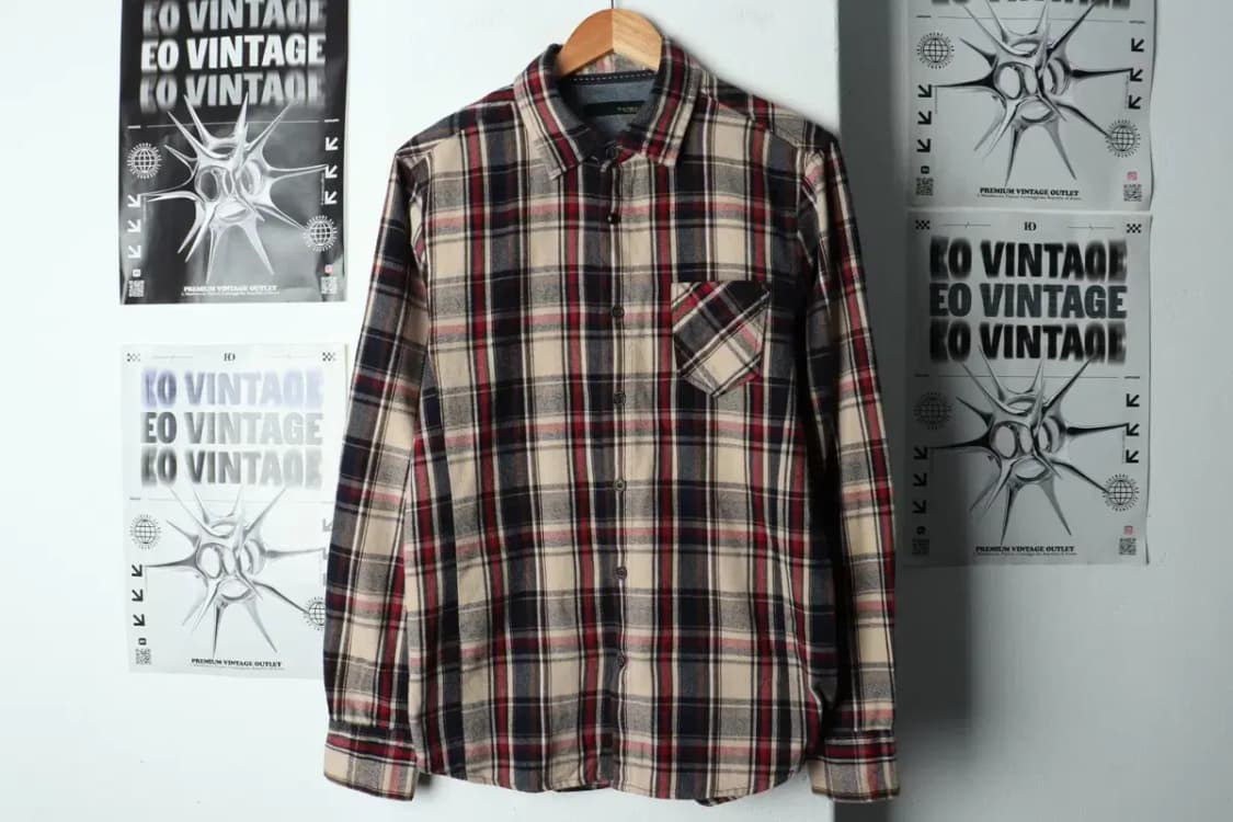 (L) 시리즈 셔츠 남방 체크 플란넬 브라운-1580B 상품이미지2