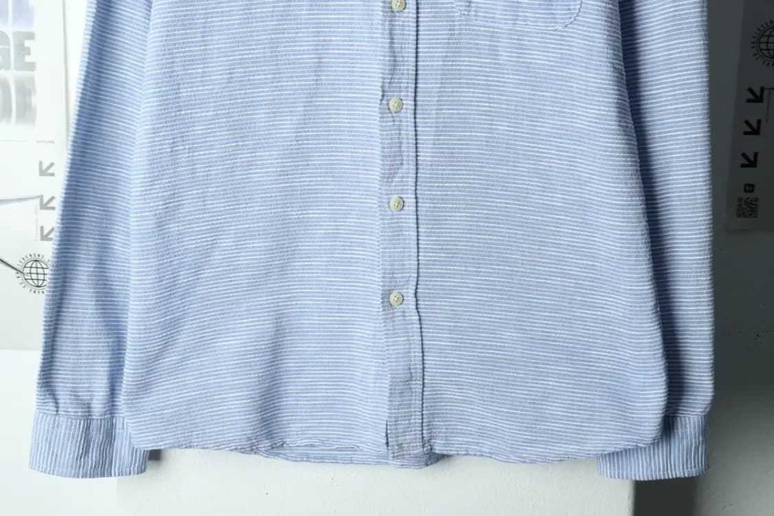 (L) 라코스테 셔츠 남방 스트라이프 골댄 연블루-1580C 상품이미지4