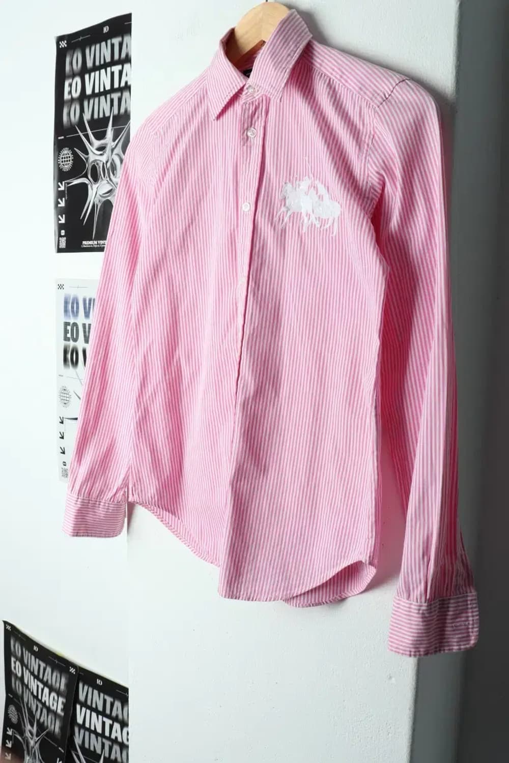 W(S) 폴로 랄프로렌 셔츠 남방 스트라이프 핑크 멀티포니-1580F 상품이미지1