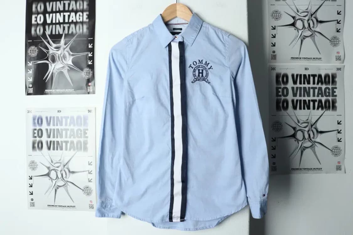 W(XS) 타미힐피거 셔츠 남방 연블루 자수 올드스쿨-15811 상품이미지2
