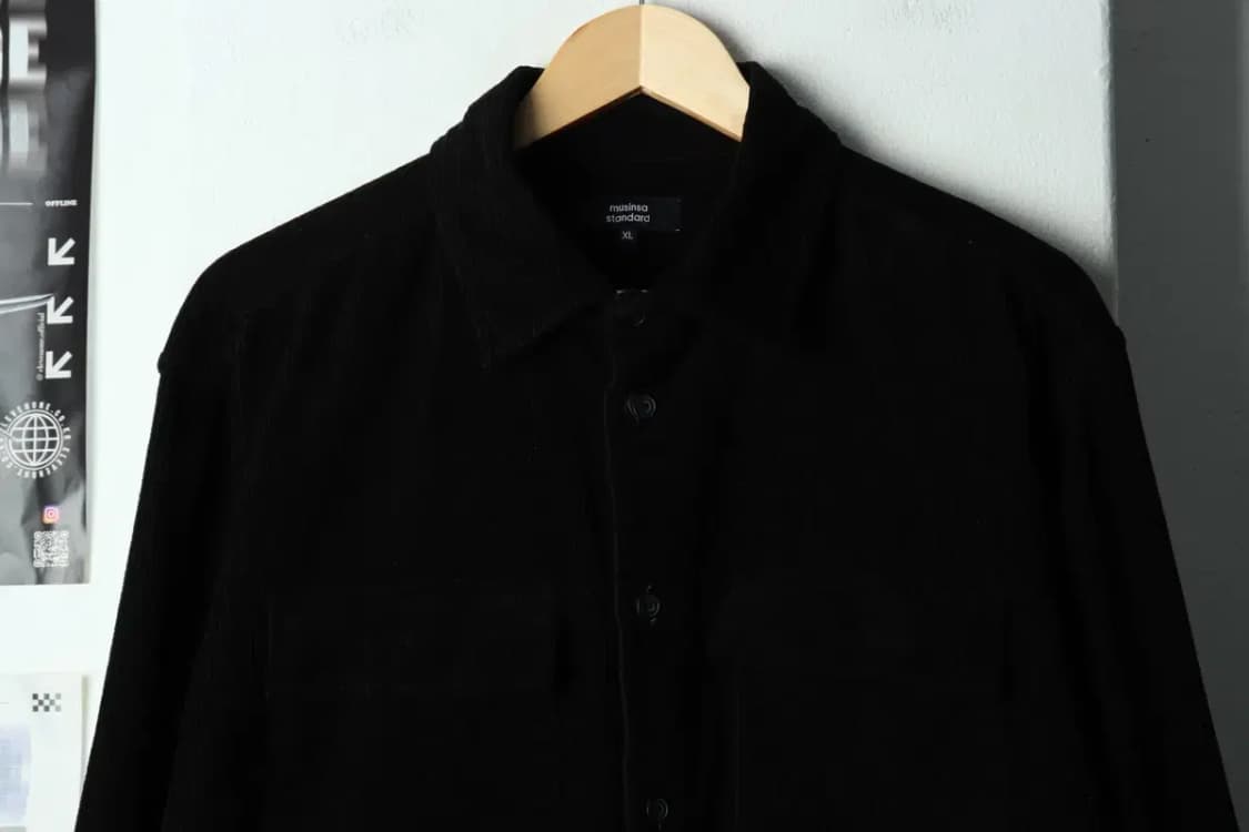 (XL) 무신사 스탠다드 셔츠 남방 코듀로이 투포켓 블랙-15815 상품이미지3