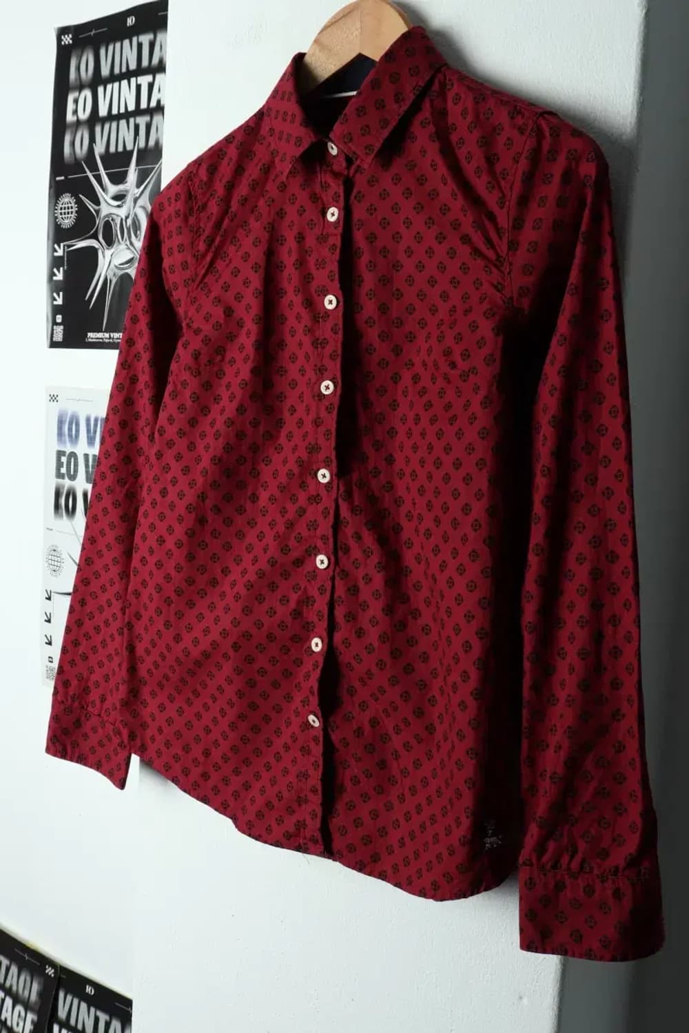 W(M) 티니위니 셔츠 남방 패턴 버건디-15816 상품이미지1