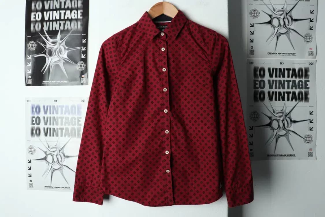 W(M) 티니위니 셔츠 남방 패턴 버건디-15816 상품이미지2