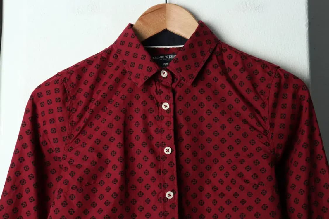 W(M) 티니위니 셔츠 남방 패턴 버건디-15816 상품이미지3