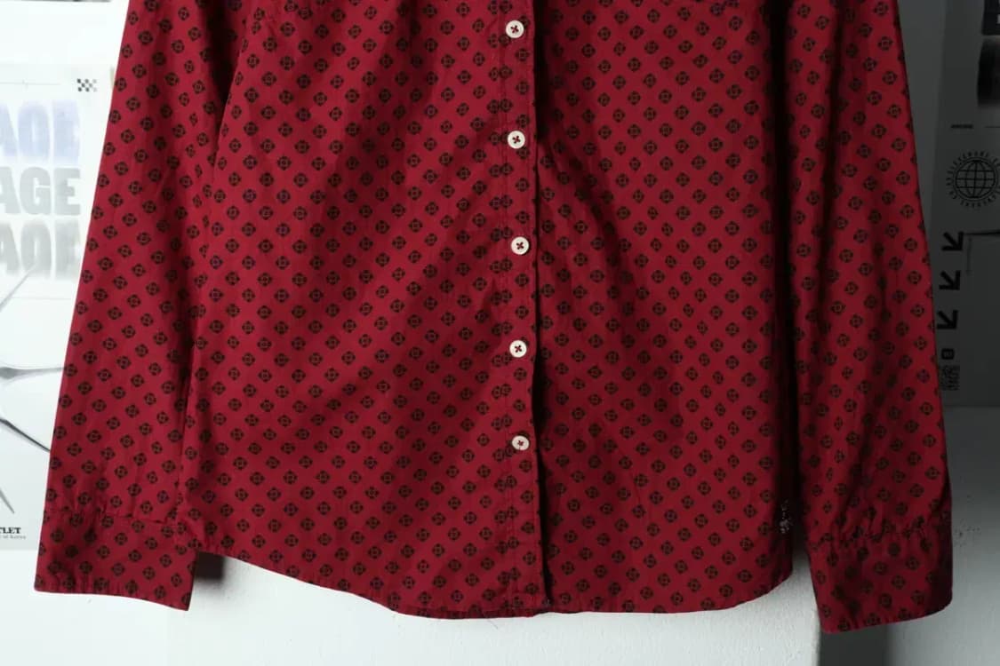 W(M) 티니위니 셔츠 남방 패턴 버건디-15816 상품이미지4