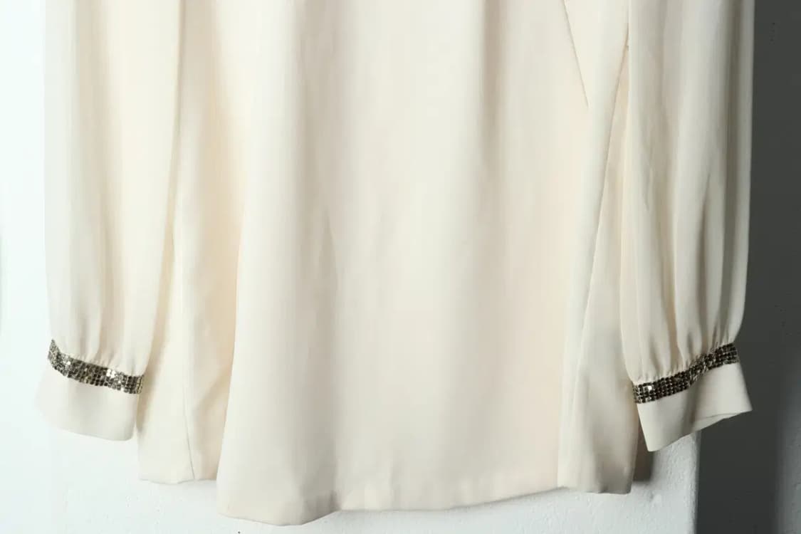 W(M) 브랜드빈티지 셔츠 남방 모조에스핀 베이지 블라우스-1581A 상품이미지4