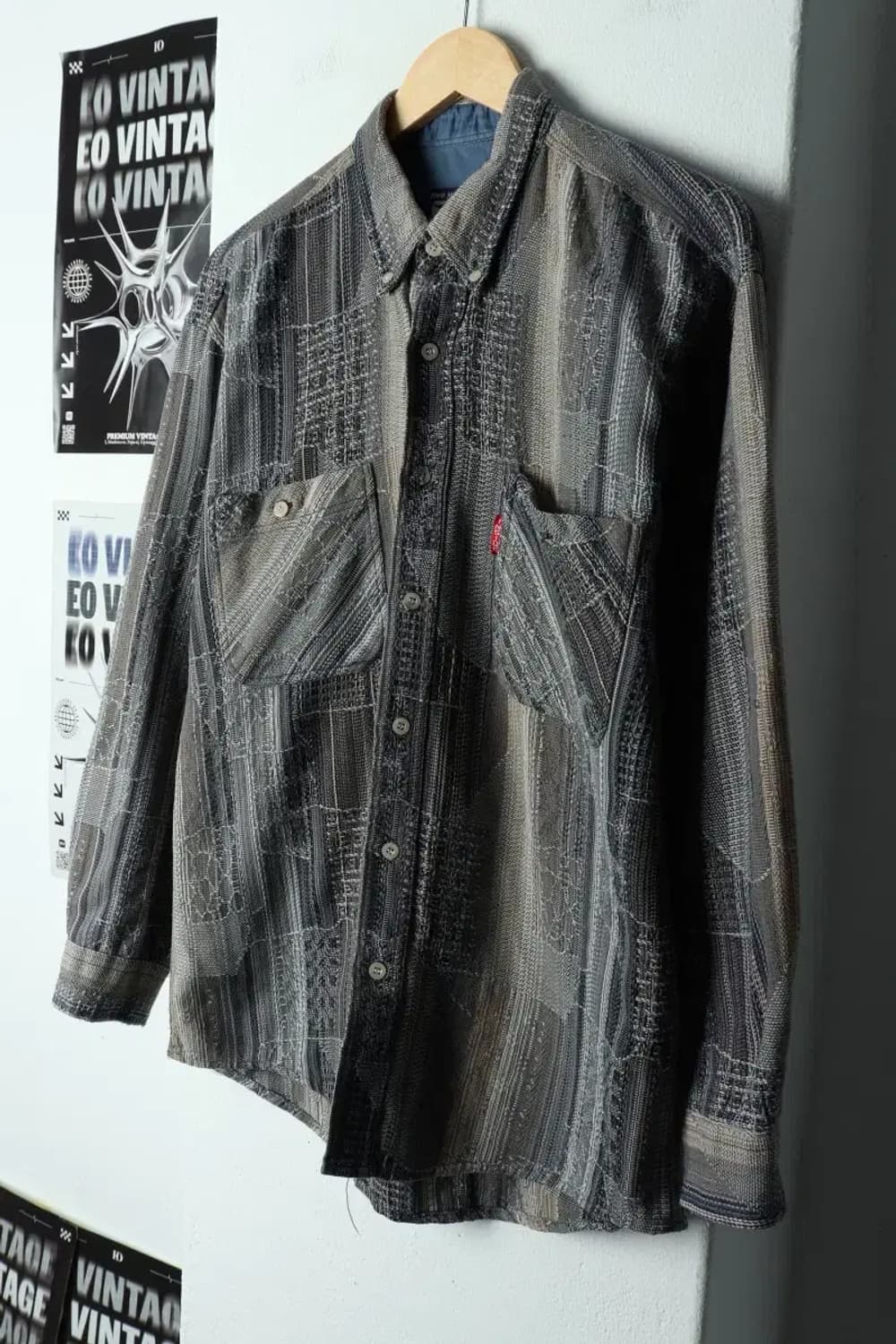 (F) 브랜드빈티지 셔츠 남방 패치워크 자수 유니크-1581B 상품이미지1