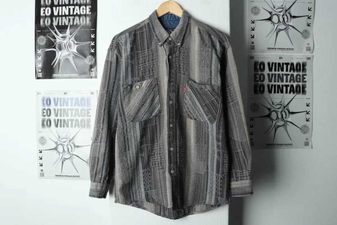 (F) 브랜드빈티지 셔츠 남방 패치워크 자수 유니크-1581B 상품이미지2