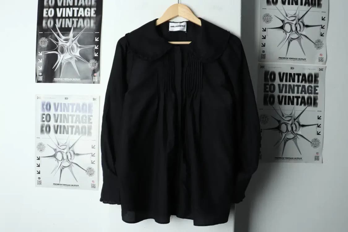 W(L) 칼라거펠트 셔츠 남방 블라우스 블랙-1581C 상품이미지2