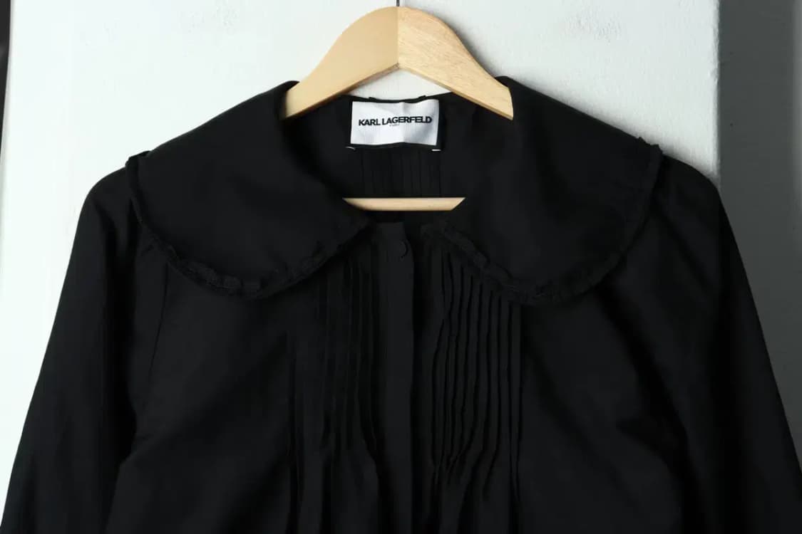 W(L) 칼라거펠트 셔츠 남방 블라우스 블랙-1581C 상품이미지3