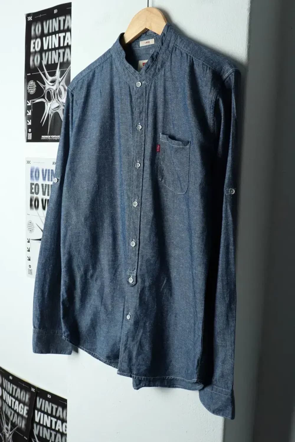 (L) 리바이스 셔츠 남방 인디고 무지 아메카지-1581D 상품이미지1