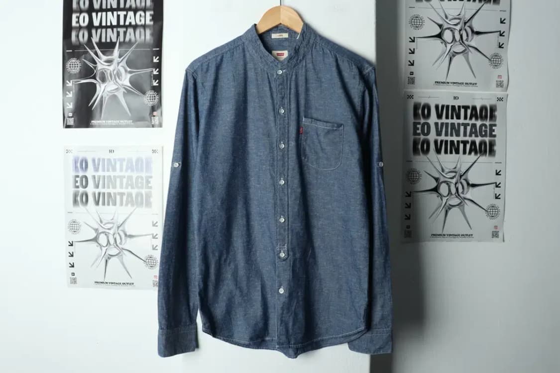 (L) 리바이스 셔츠 남방 인디고 무지 아메카지-1581D 상품이미지2