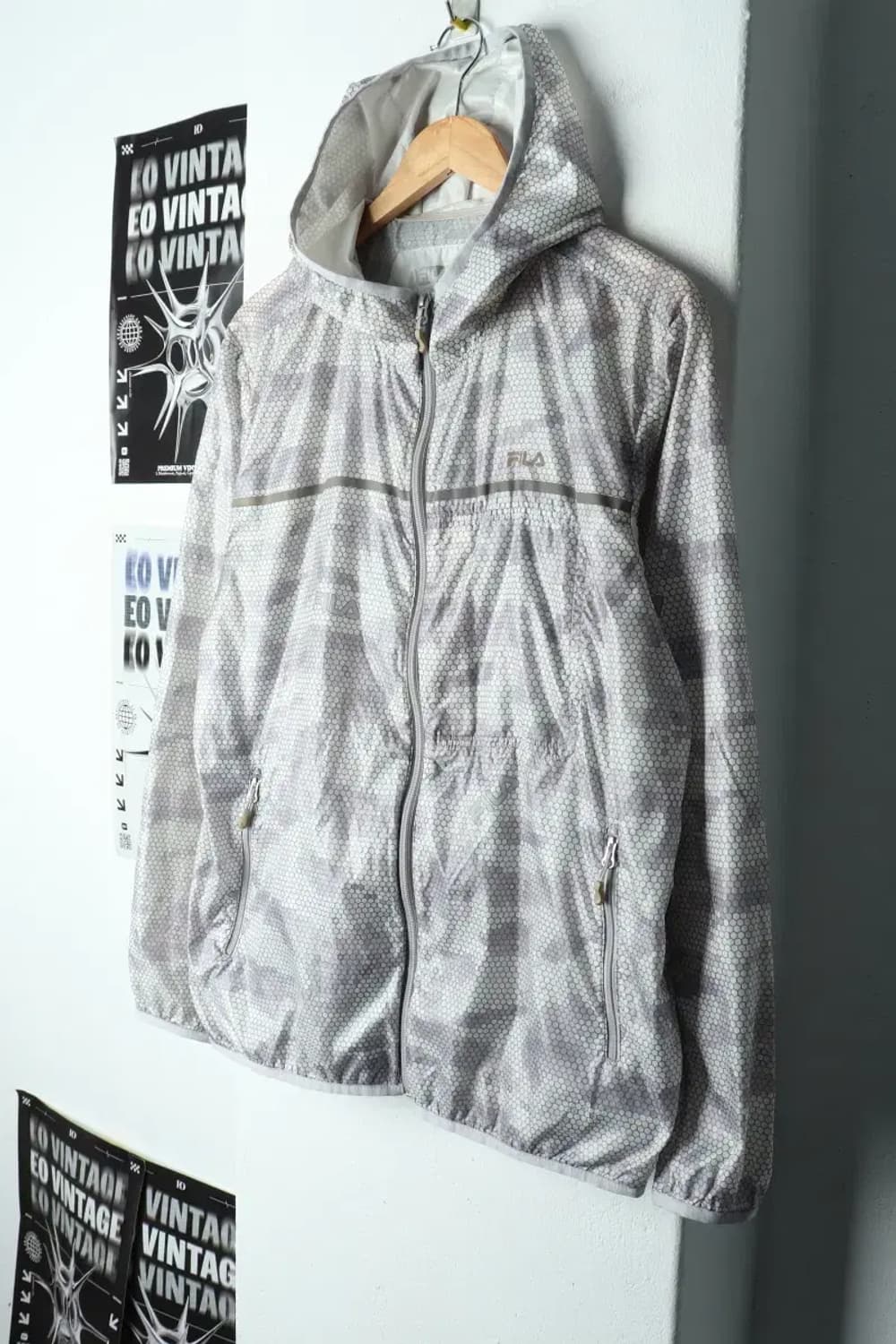 (XL) 휠라 집업 바람막이 점퍼자켓 패턴 화이트-15866 상품이미지1