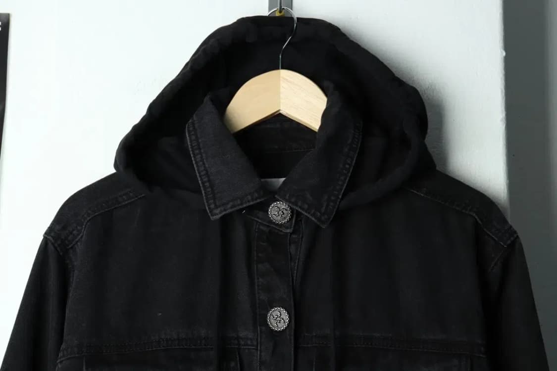 W(L) 칼라거펠트 집업 바람막이 점퍼자켓 데님 흑청 후드-15868 상품이미지3