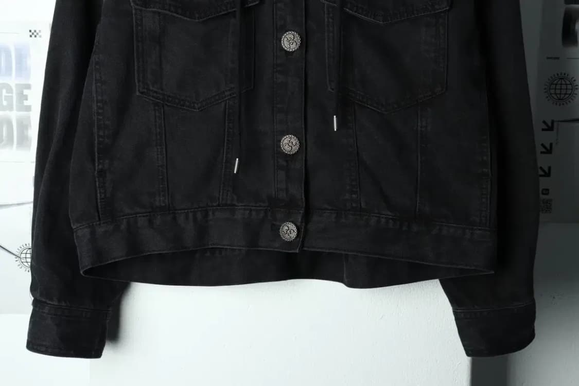 W(L) 칼라거펠트 집업 바람막이 점퍼자켓 데님 흑청 후드-15868 상품이미지4