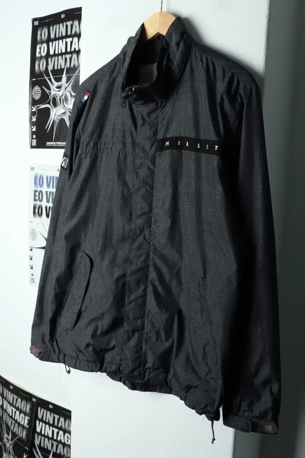 (XL) 밀레 집업 바람막이 점퍼자켓 그레이 올드스쿨-1586B 상품이미지1