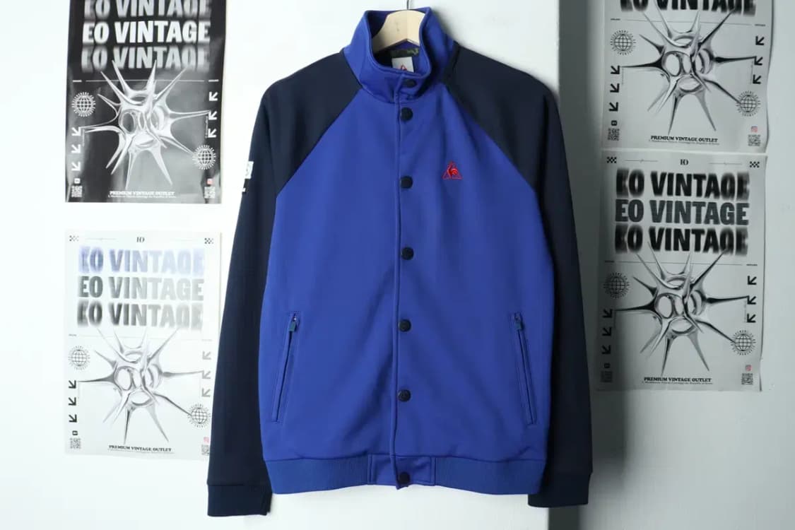 (M) 르꼬끄 집업져지 트랙탑 블루 올드스쿨-15870 상품이미지2