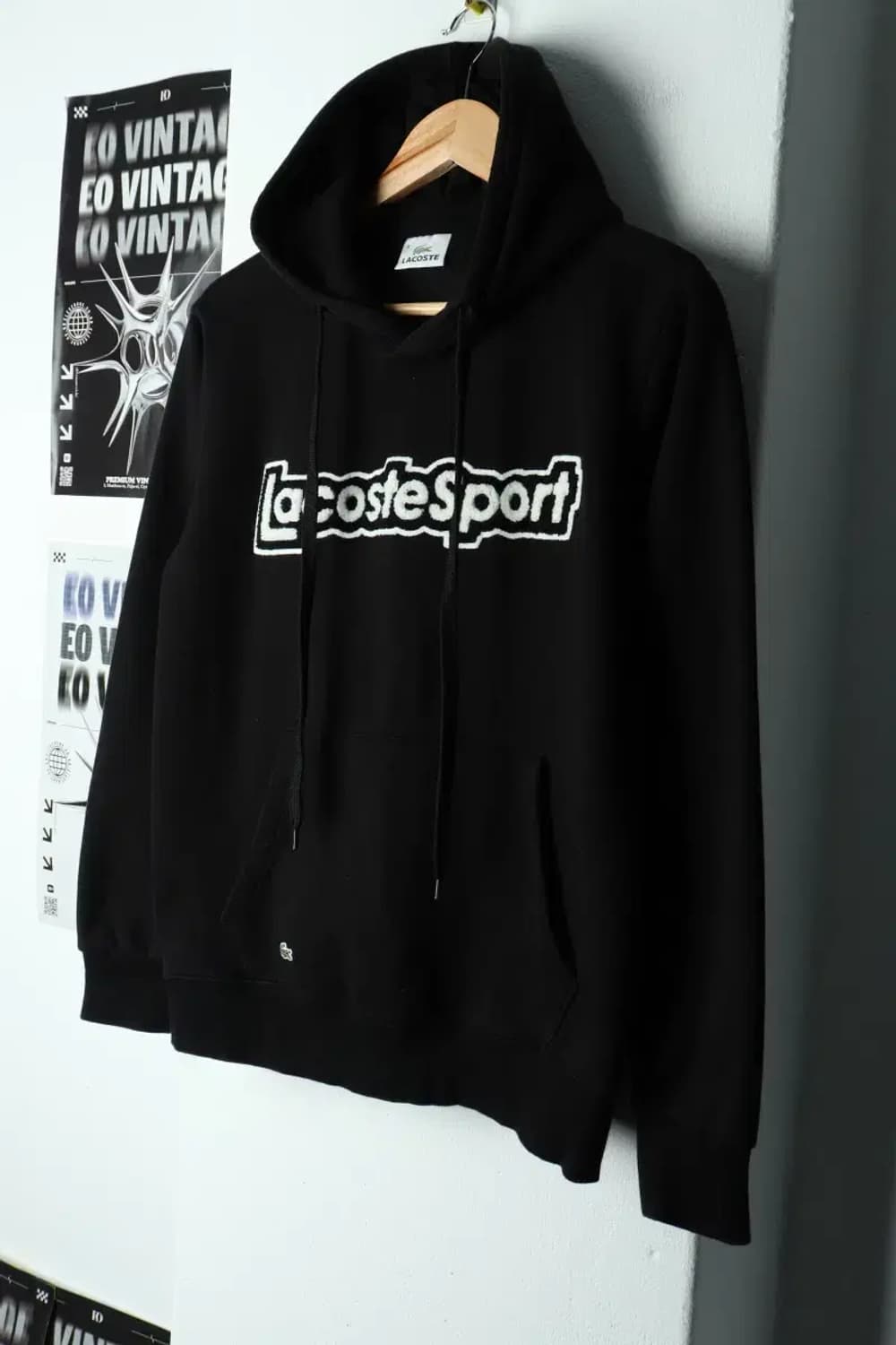 W(M) 라코스테 후드티셔츠 블랙 자수 검흰 한정판-15873 상품이미지1