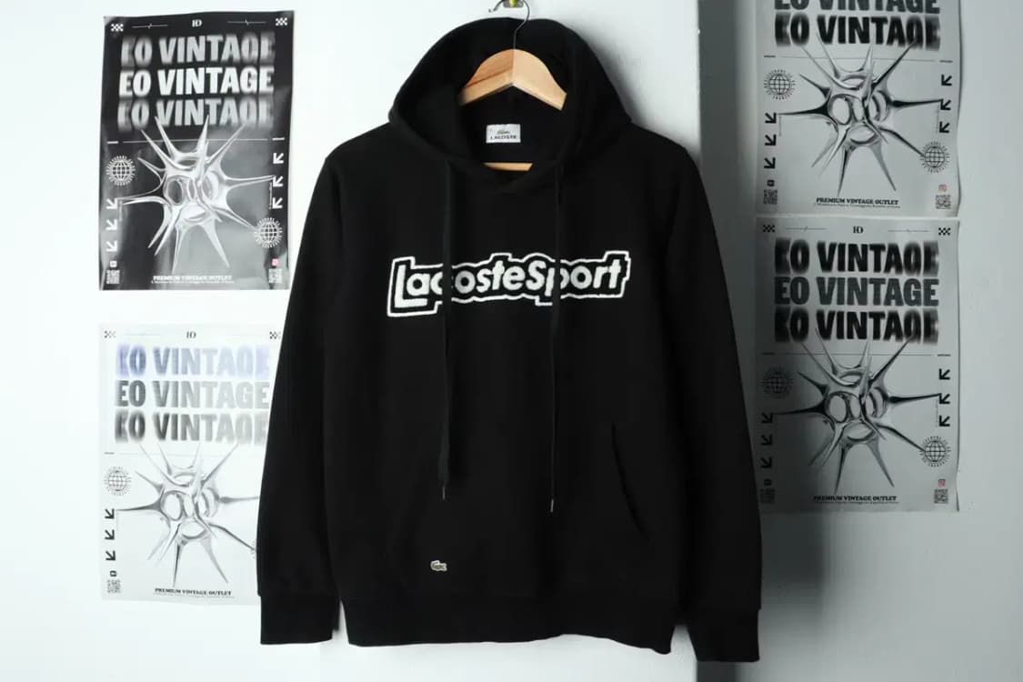 W(M) 라코스테 후드티셔츠 블랙 자수 검흰 한정판-15873 상품이미지2