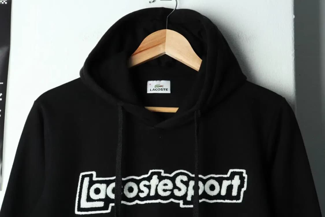 W(M) 라코스테 후드티셔츠 블랙 자수 검흰 한정판-15873 상품이미지3