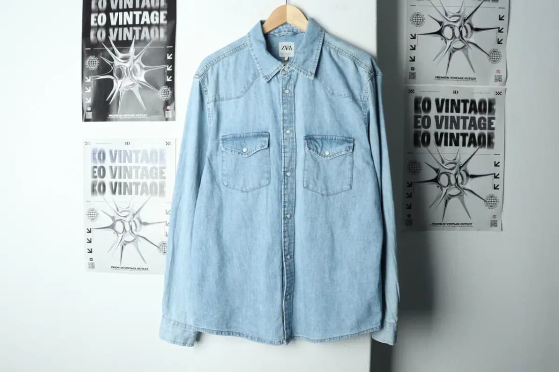 (L-XL) 브랜드빈티지 셔츠 남방 자라 데님 연청-15877 상품이미지2