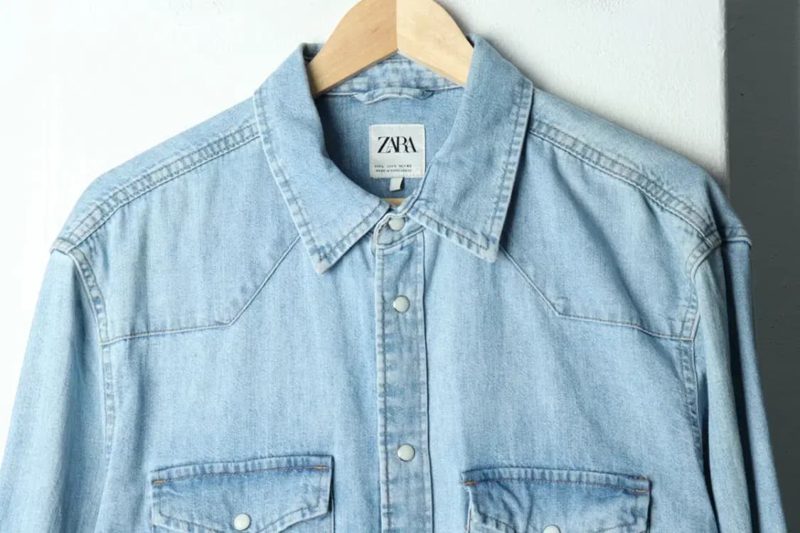 (L-XL) 브랜드빈티지 셔츠 남방 자라 데님 연청-15877 상품이미지3