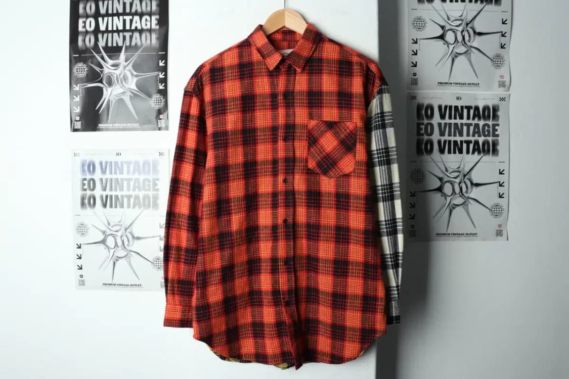 (F) 브랜드빈티지 셔츠 남방 체크 플란넬 컬러믹스-1587F 상품이미지2