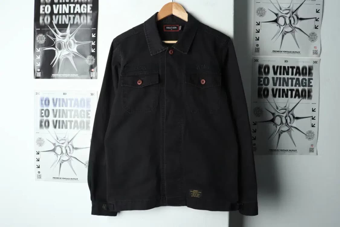 (M) 브랜드빈티지 셔츠 남방 밀리터리 블랙 자수-15882 상품이미지2