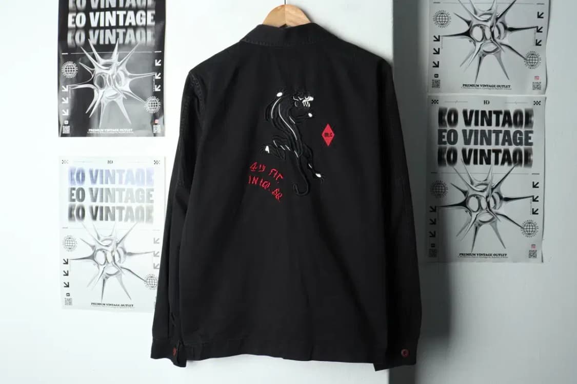 (M) 브랜드빈티지 셔츠 남방 밀리터리 블랙 자수-15882 상품이미지8