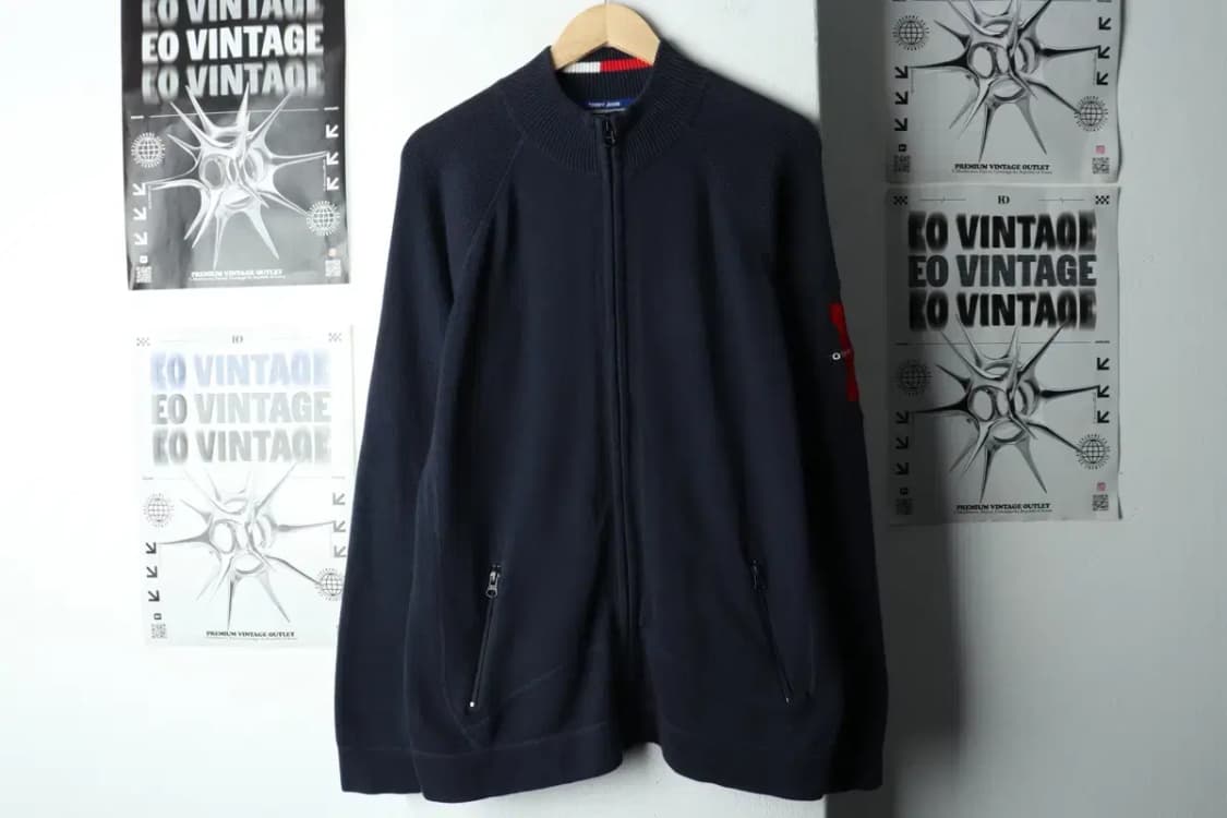 (M-XL) 타미힐피거 니트 가디건 집업 네이비 올드스쿨-15909 상품이미지2