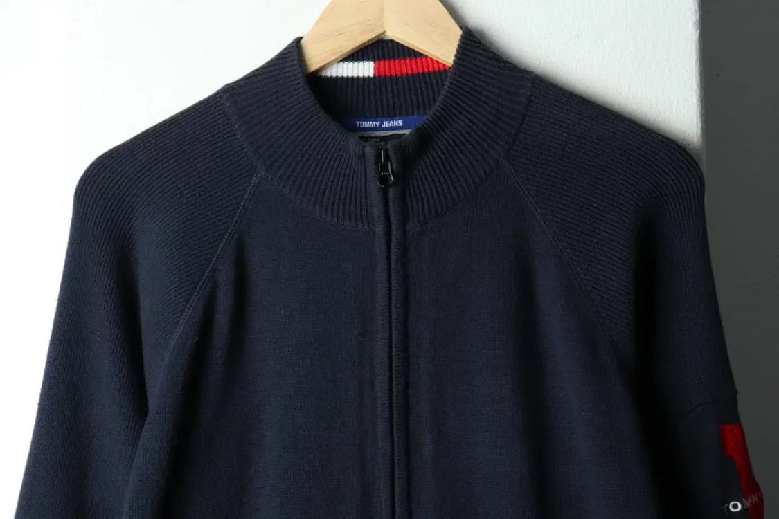 (M-XL) 타미힐피거 니트 가디건 집업 네이비 올드스쿨-15909 상품이미지3