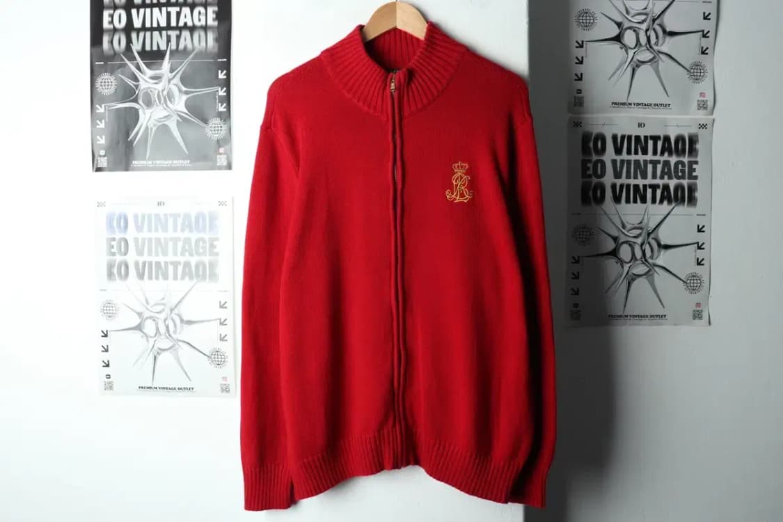 W(3XL-4XL) 폴로 랄프로렌 니트 가디건 빅사이즈 레드-1590B 상품이미지2