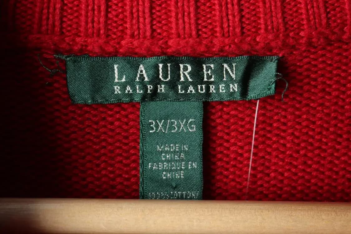 W(3XL-4XL) 폴로 랄프로렌 니트 가디건 빅사이즈 레드-1590B 상품이미지6