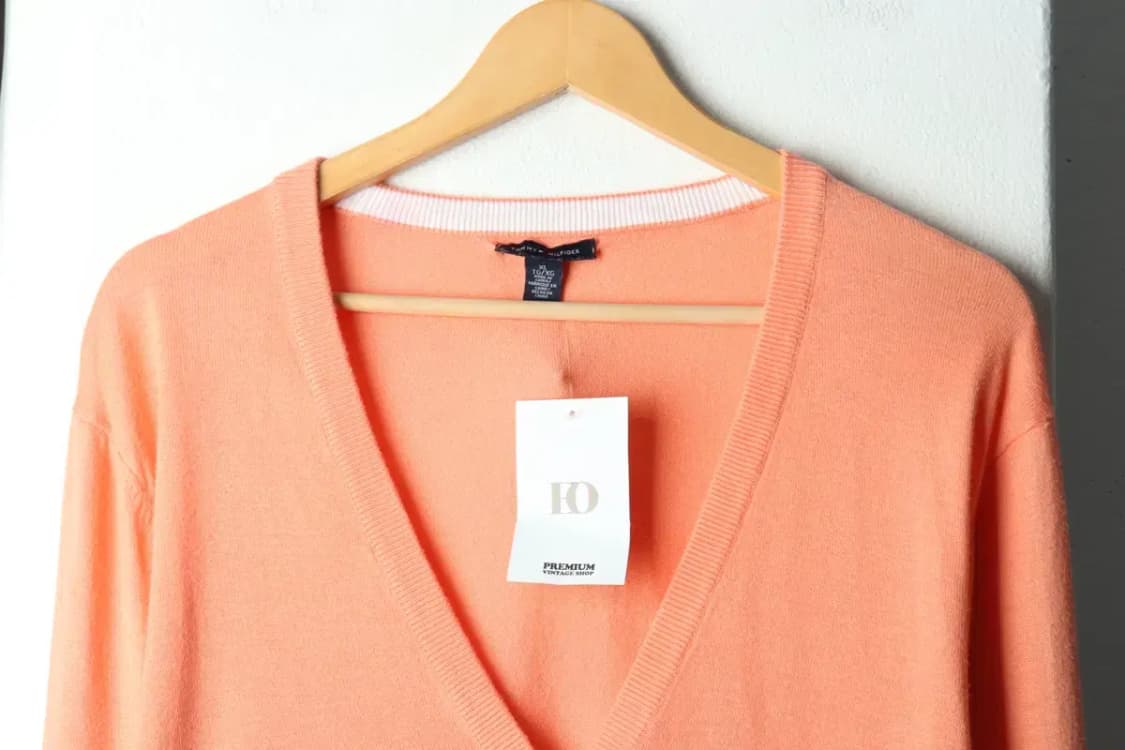 W(XL) 타미힐피거 니트 가디건 핑크 한정판-15911 상품이미지3