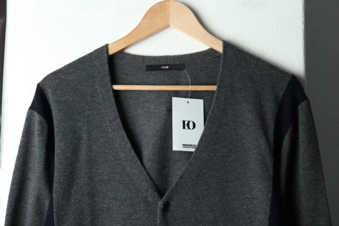 W(XL-2XL) 시스템 니트 가디건 한섬 차콜-15913 상품이미지3