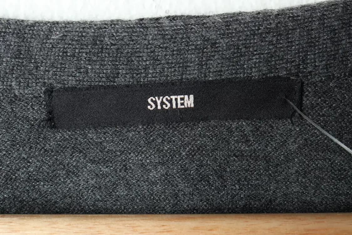 W(XL-2XL) 시스템 니트 가디건 한섬 차콜-15913 상품이미지5