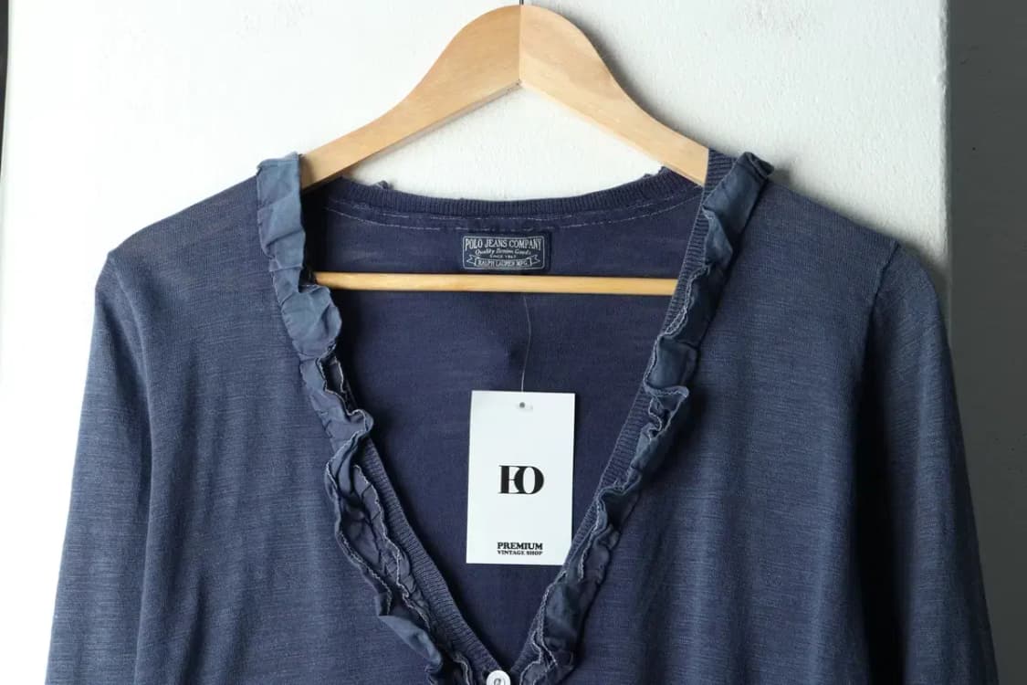 W(XS) 폴로 랄프로렌 니트 가디건 블루 레이스 한정판-15915 상품이미지3