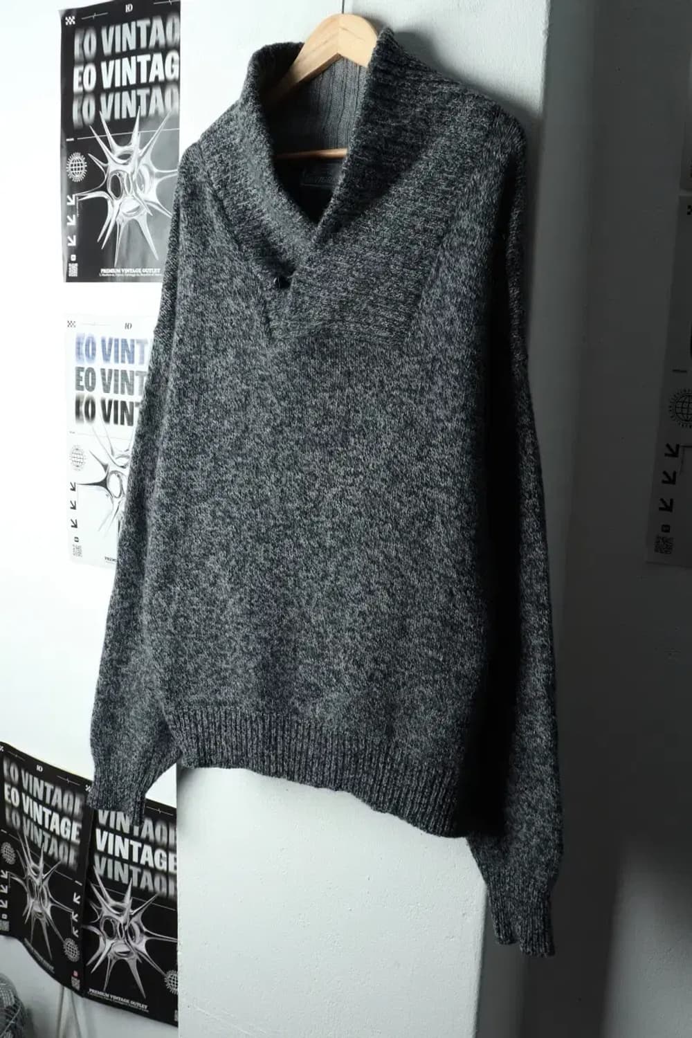 (XL) 브랜드빈티지 니트 그레이 헤비울-1591B 상품이미지1